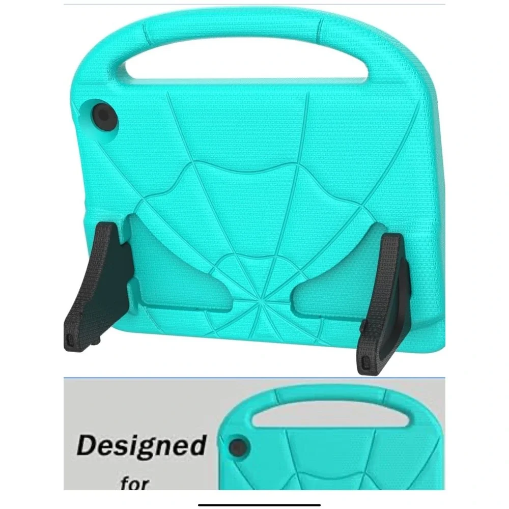 8 inch‎ spider Kids Tablet Case Cover Handle Stand Light Weight Protective Teal
